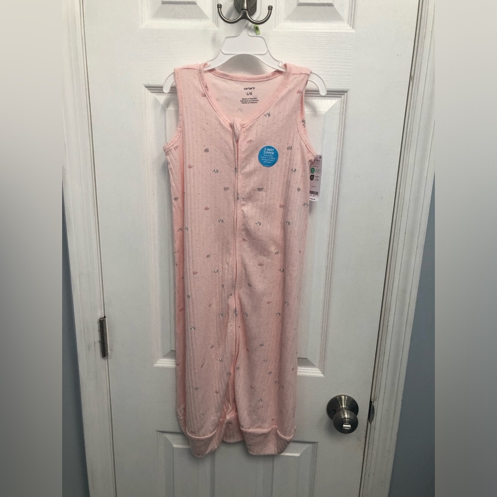 Carter's Light Pink Sleeveless 2-Way Zipper Sleep Sack Pajama Large 12-18M